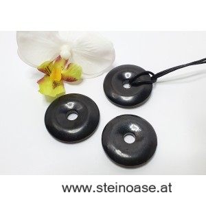Schungit Anhänger Donut 30mm